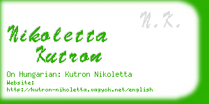 nikoletta kutron business card